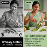 Stainless Steel Kitchen Peeler | Zero-Waste Peeling | Heavy-Duty Performance | Razor-Sharp Peeling + Bottle Opener