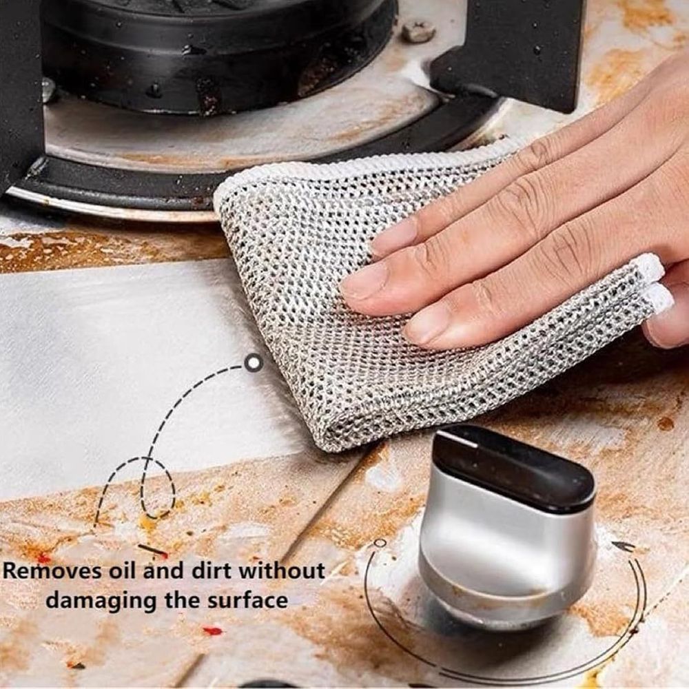 Pack of 8 Non Scratch Double Layer Dish Wash Cloths for Your Healthy Kitchen - Pack of 8