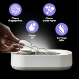 Portable Ultrasonic Cleaner for Glasses,Brush, Jewelry & Watches with 360° Deep Clean
