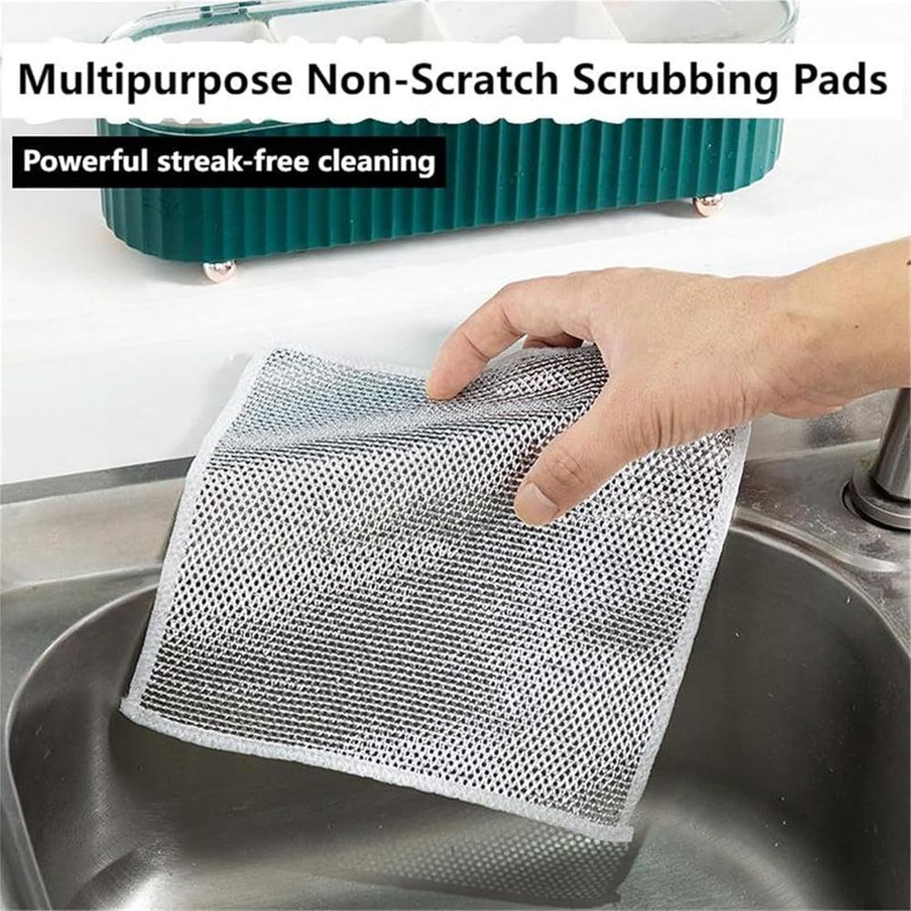Pack of 8 Non Scratch Double Layer Dish Wash Cloths for Your Healthy Kitchen - Pack of 8