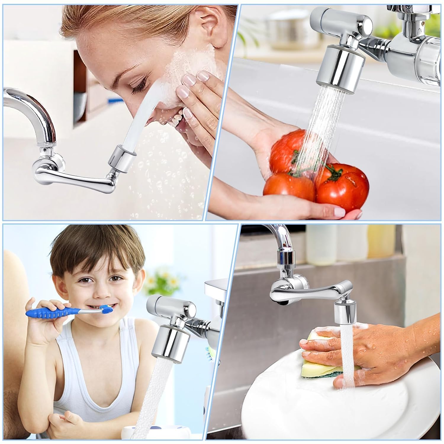 180° Universal Rotating Faucet Extender with Dual-Mode Splash Filter for Kitchen & Bathroom Tap Upgrade