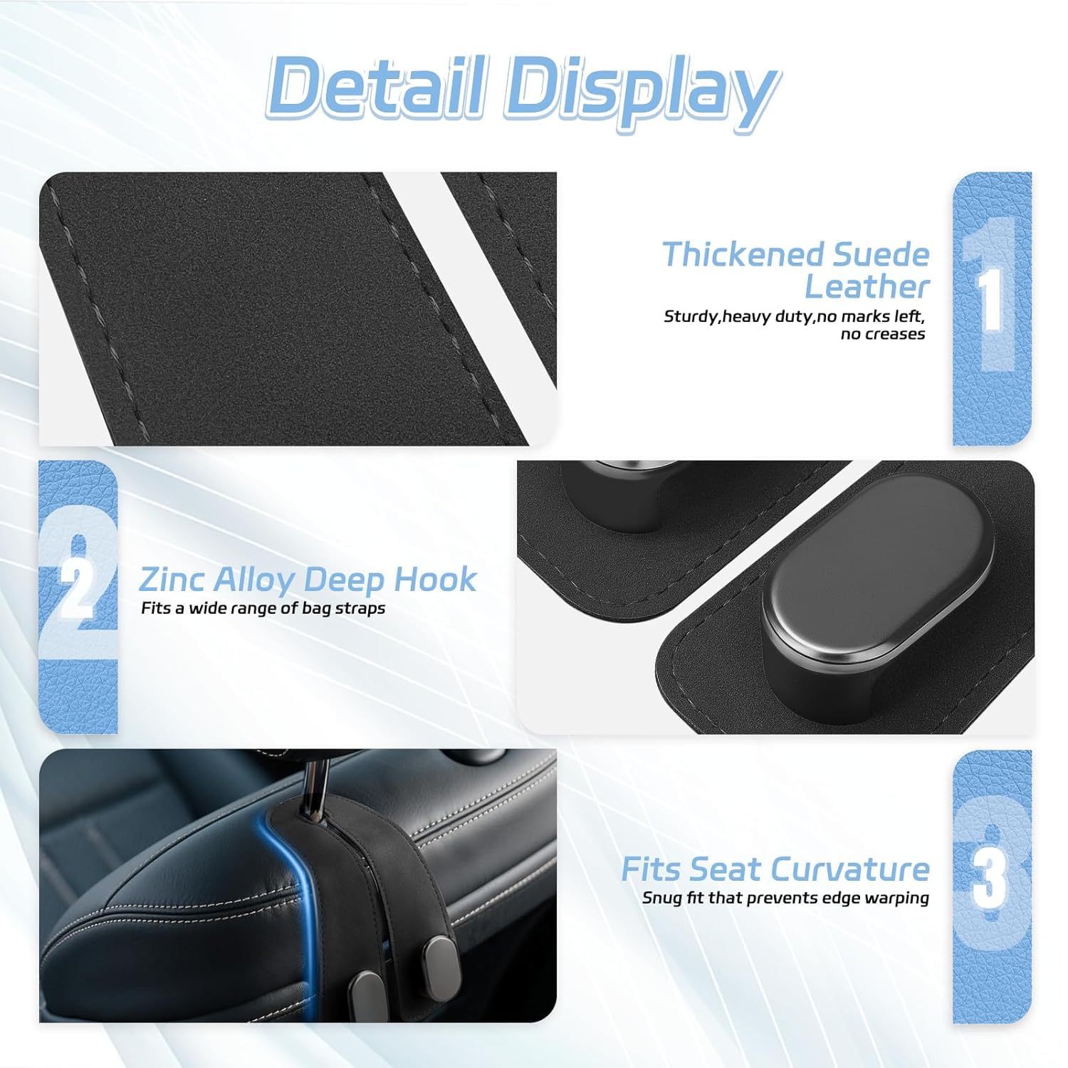 Premium Leather Car Seat Hooks: The Ultimate Stylish Car Organizer
