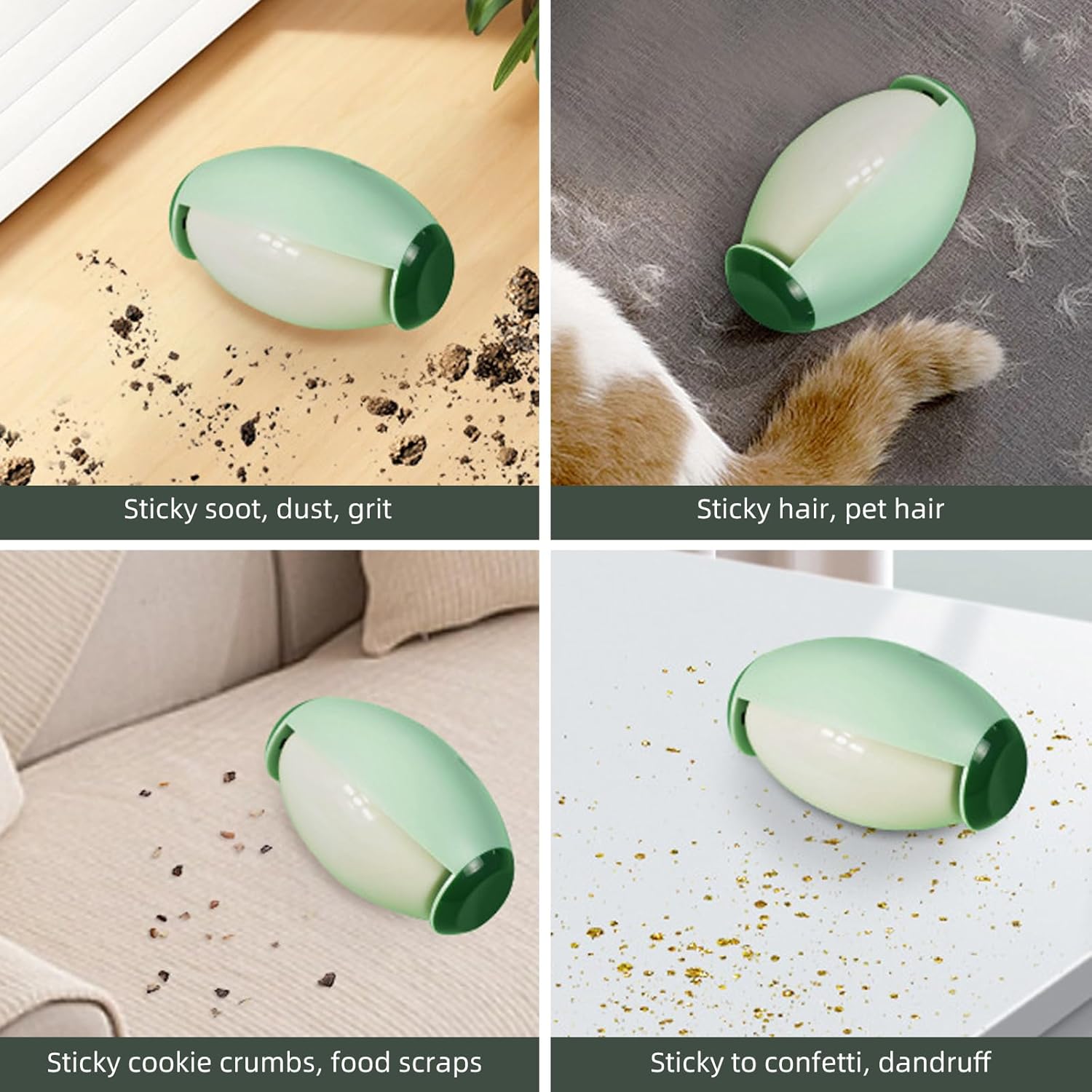 Reusable Multipurpose Washable Gel Lint Roller for Pet Hair, Portable Mini Sticky Roller for Clothes, Laundries, Dust Fuzz Fur, Compact Handheld Lint Remover, Travel Animal Fur Removal Tool