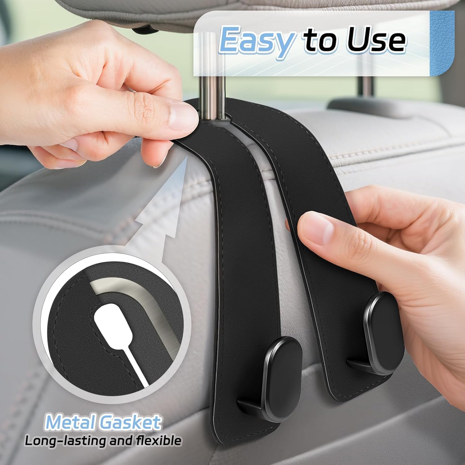 Premium Leather Car Seat Hooks: The Ultimate Stylish Car Organizer