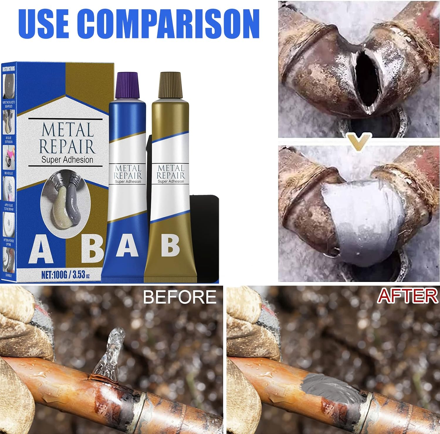 Magic Repair  Super Adhesive (A+B), For all type of surfaces like metal, plastic, wood etc  Water Tank leakage, Plugging, Welding, Resistance to heat & cold- 100g (50g each)