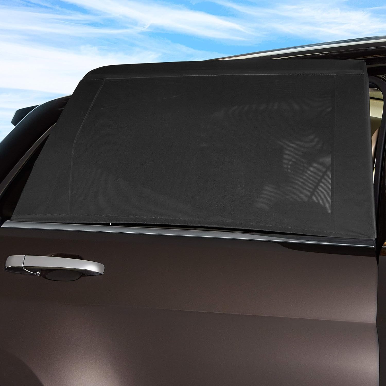 Universal Car Window Pullover Sun Shade Mesh | Heat Insulation | Air Circulation | Prevents Dusts and Insects | Foldable | Protects from The Sun| Fits All (99%) Cars -  The Ultimate Sun Shade (Pack of 4)
