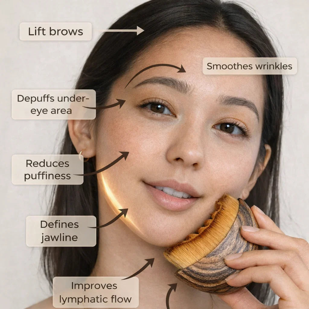 The Ultimate Lymphatic Contour Facial Massager Brush (Gua sha Brush) – Sculpt, Lift & Glow