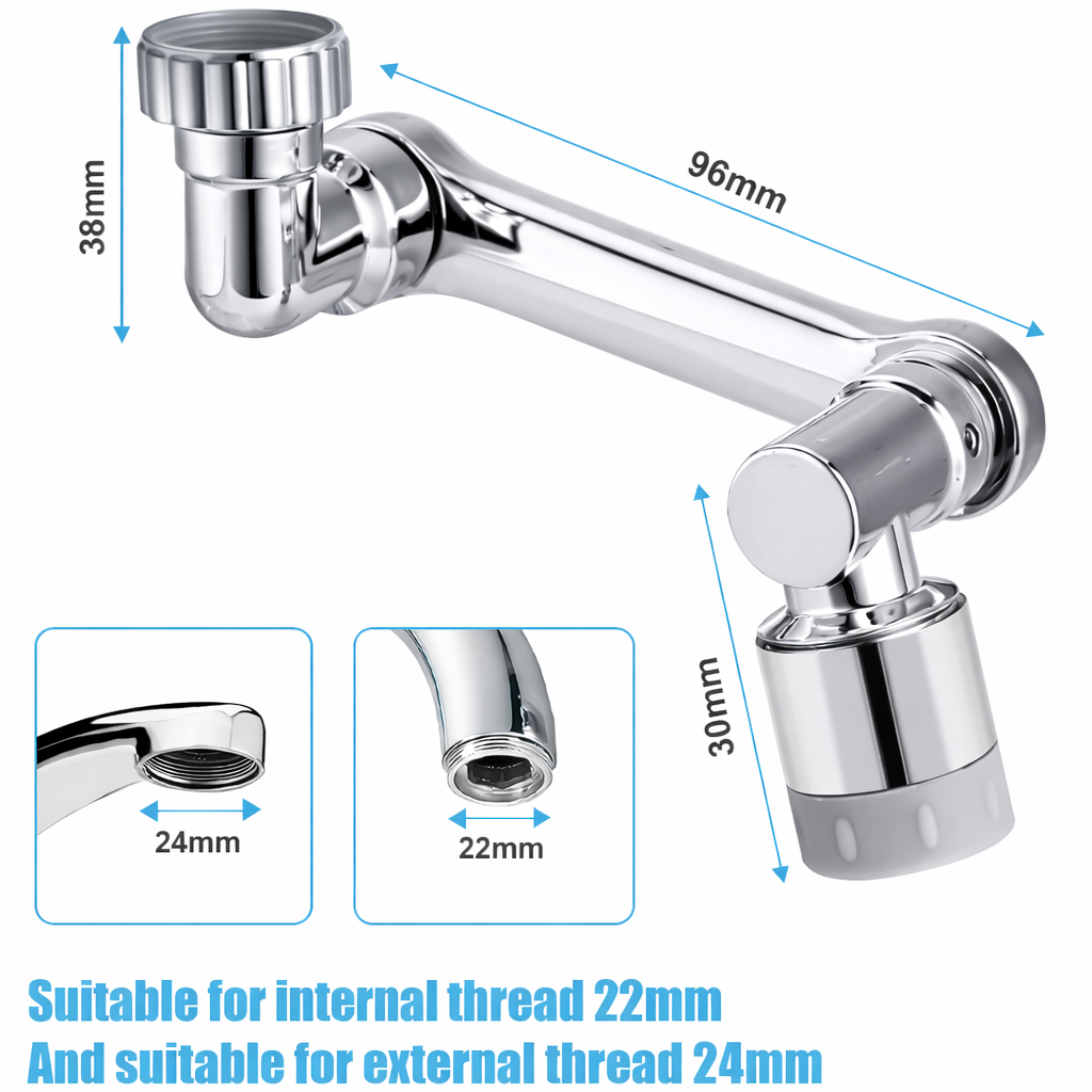 180° Universal Rotating Faucet Extender with Dual-Mode Splash Filter for Kitchen & Bathroom Tap Upgrade