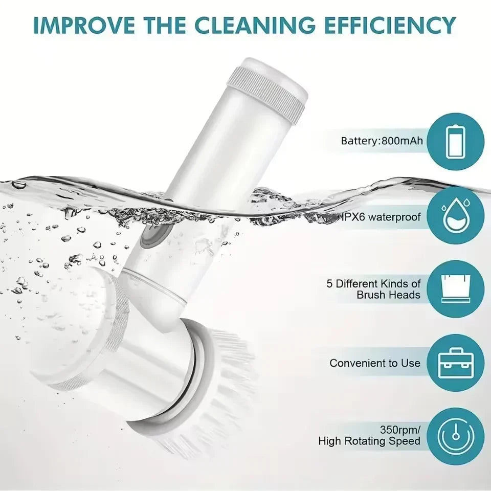 Powerful Electric Spin Scrubber | Powerful Cordless Cleaning Brush for Bathroom, Kitchen & More!