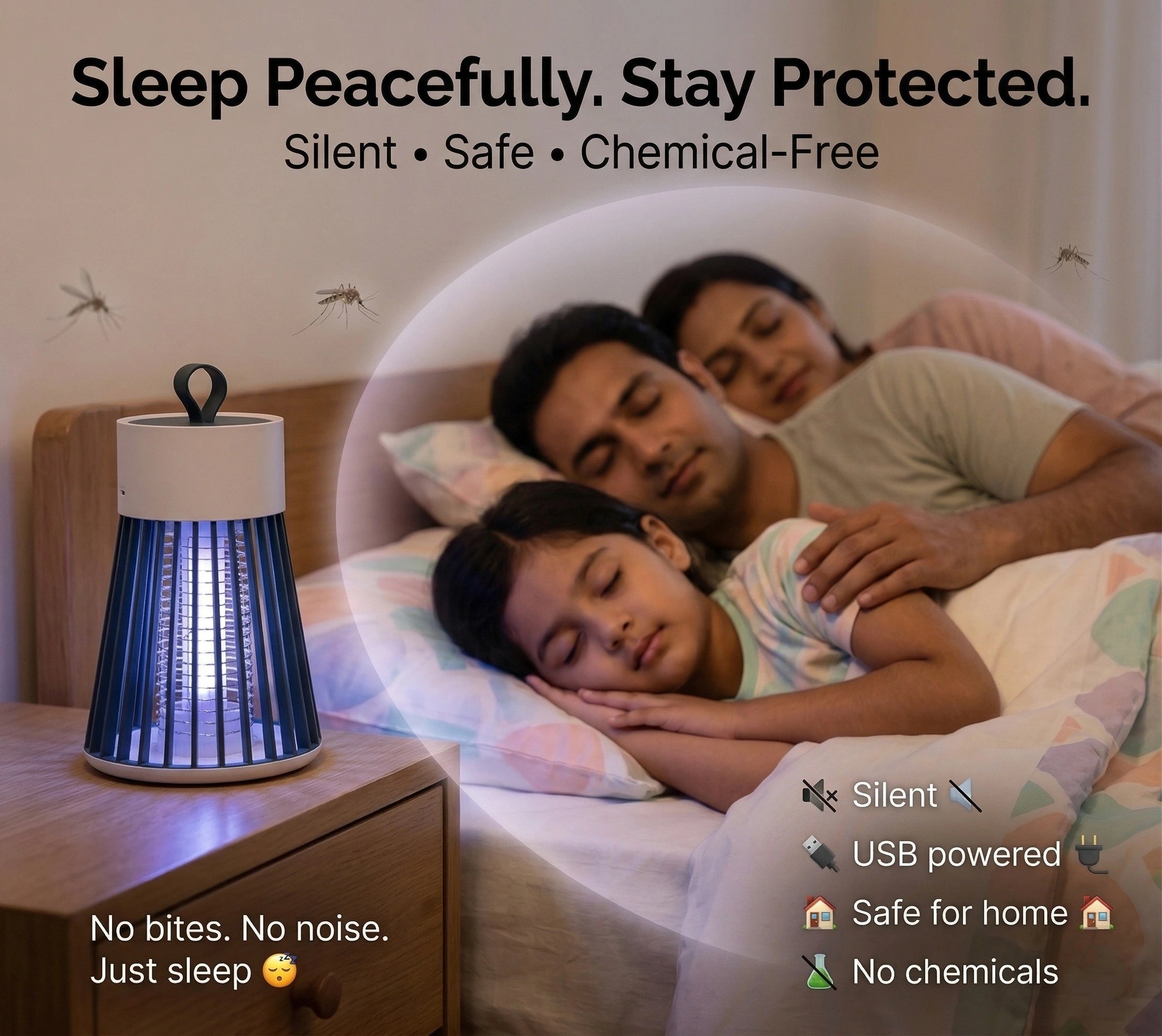 Electric UV Mosquito Killer Lamp with UV Suction Trap for safe Bedroom & Indoors