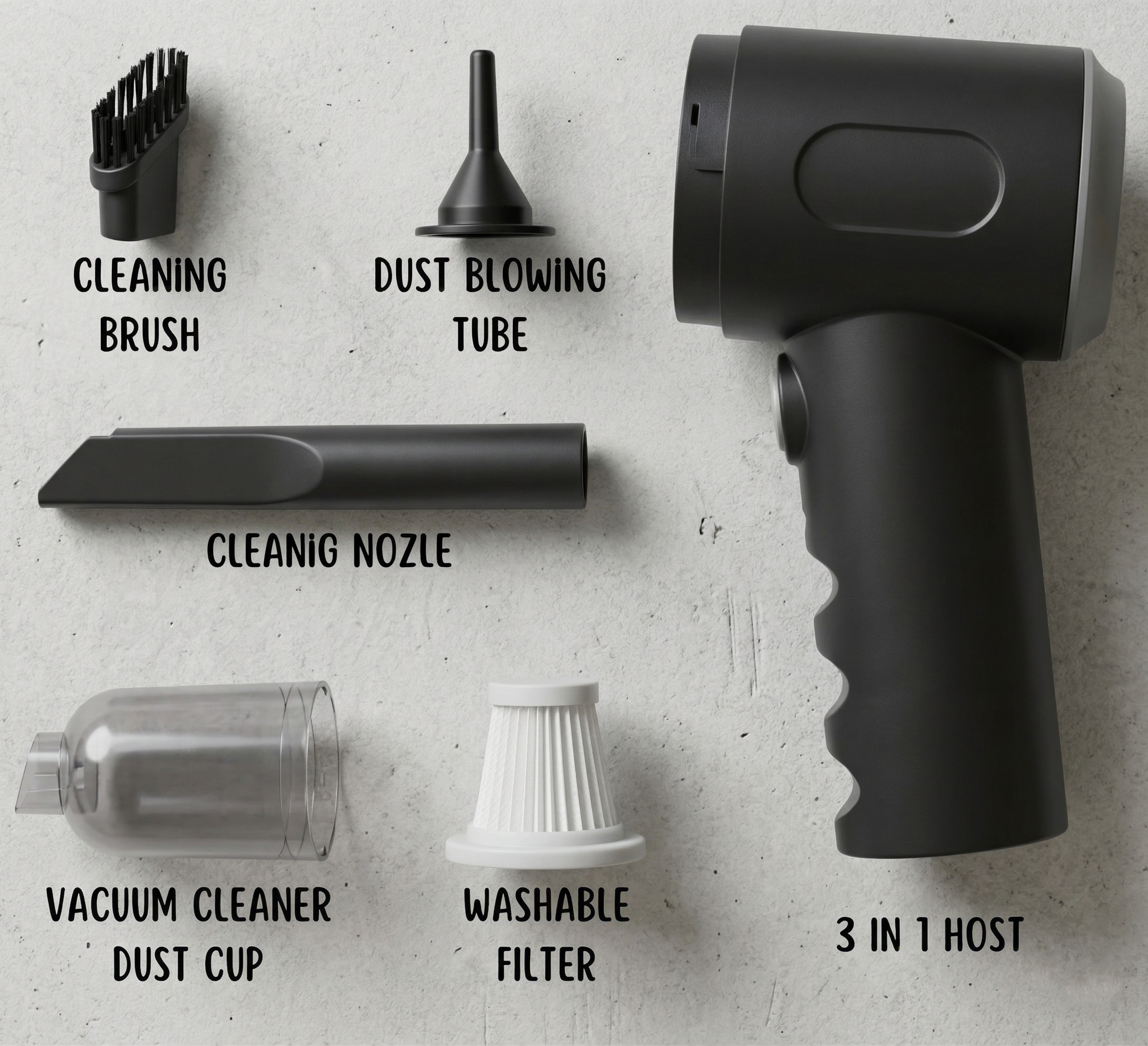 Powerful compact wireless handheld 3 in 1 vacuum cleaner | Can be used in Home & Car