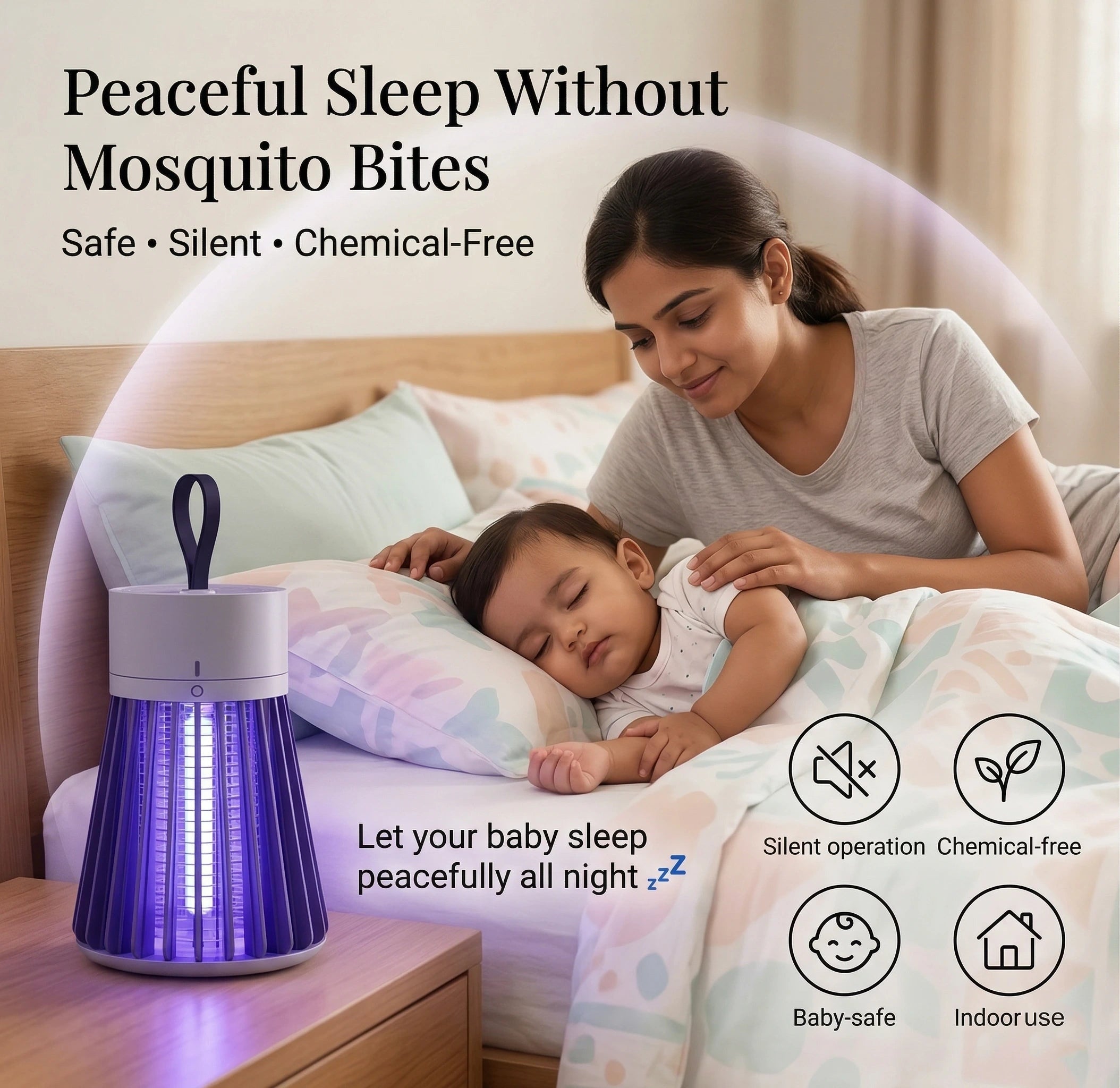 Electric UV Mosquito Killer Lamp with UV Suction Trap for safe Bedroom & Indoors