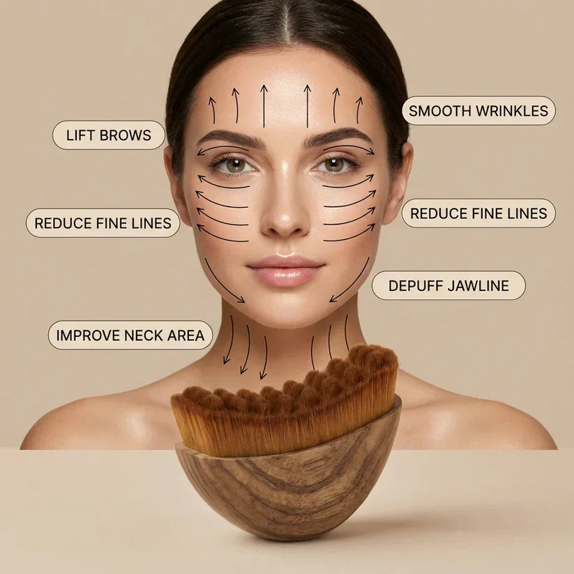 The Ultimate Lymphatic Contour Facial Massager Brush (Gua sha Brush) – Sculpt, Lift & Glow