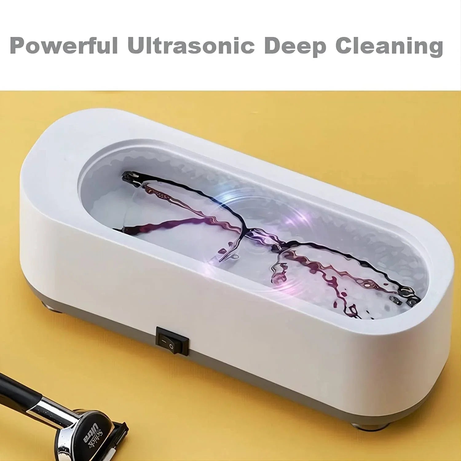 Portable Ultrasonic Cleaner for Glasses,Brush, Jewelry & Watches with 360° Deep Clean